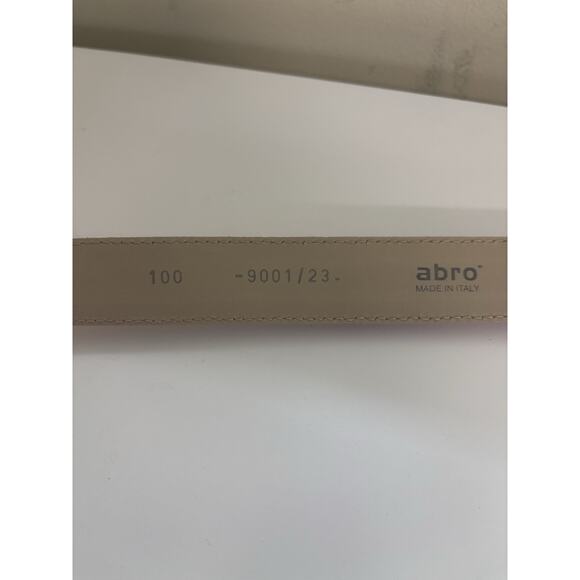 Pink Italian Leather Belt Abro Size 40/100cm Silver Buckle Made in Italy - Picture 3 of 8